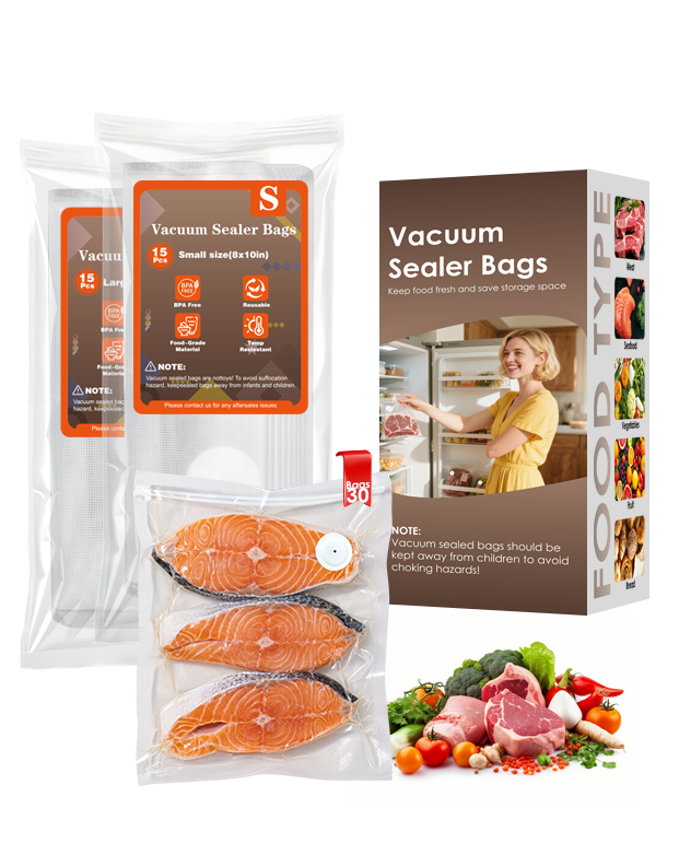 Natupo Small Vacuum Zipper Bags, 30 Count