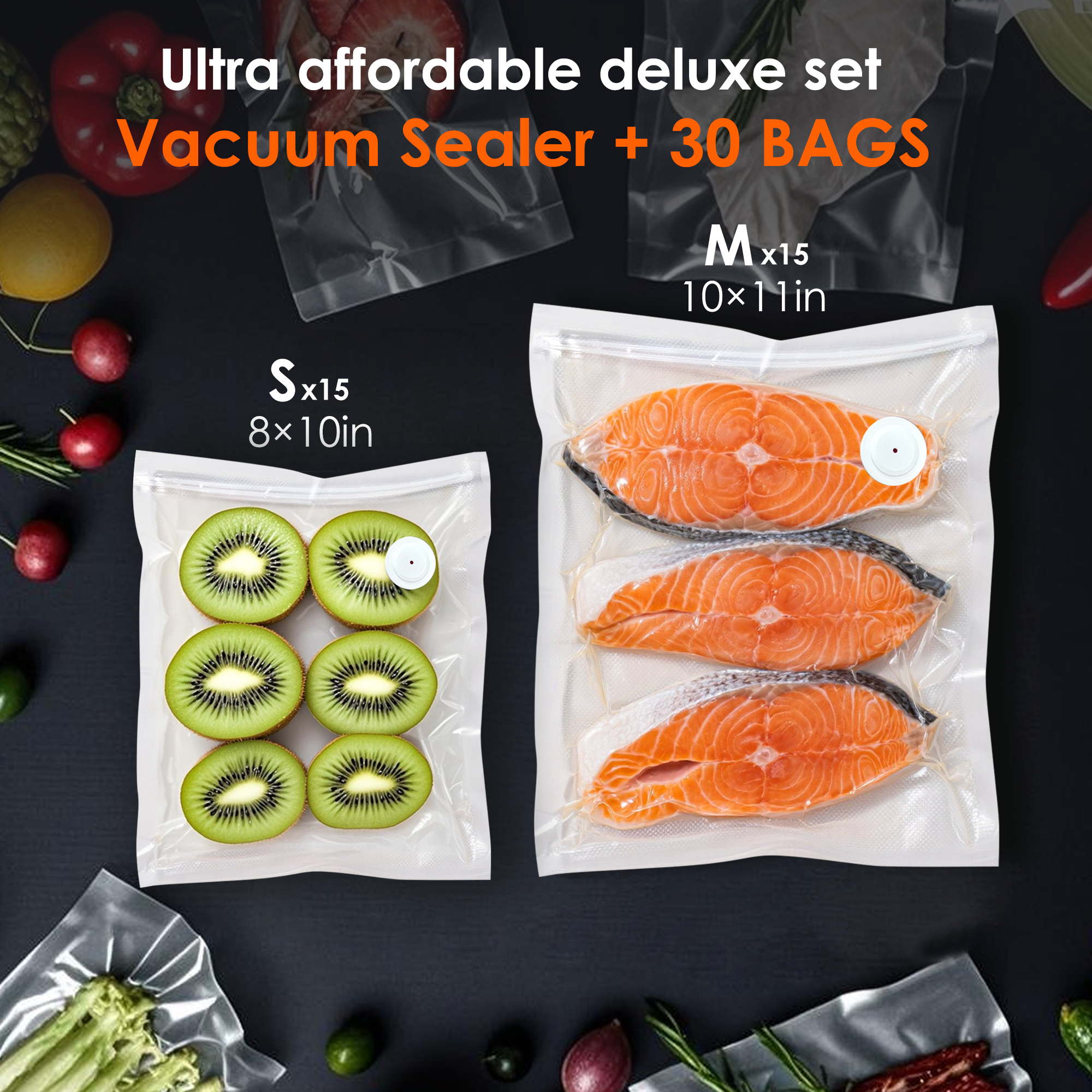 Natupo Handheld Vacuum Sealer Kit, Cordless Vacuum Sealer with 30 Reusable Seal Bags