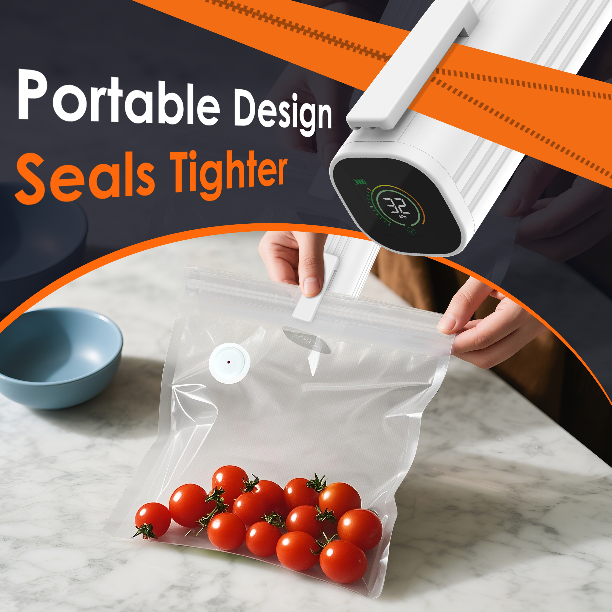 Natupo Handheld Vacuum Sealer Kit, Cordless Vacuum Sealer with 30 Reusable Seal Bags